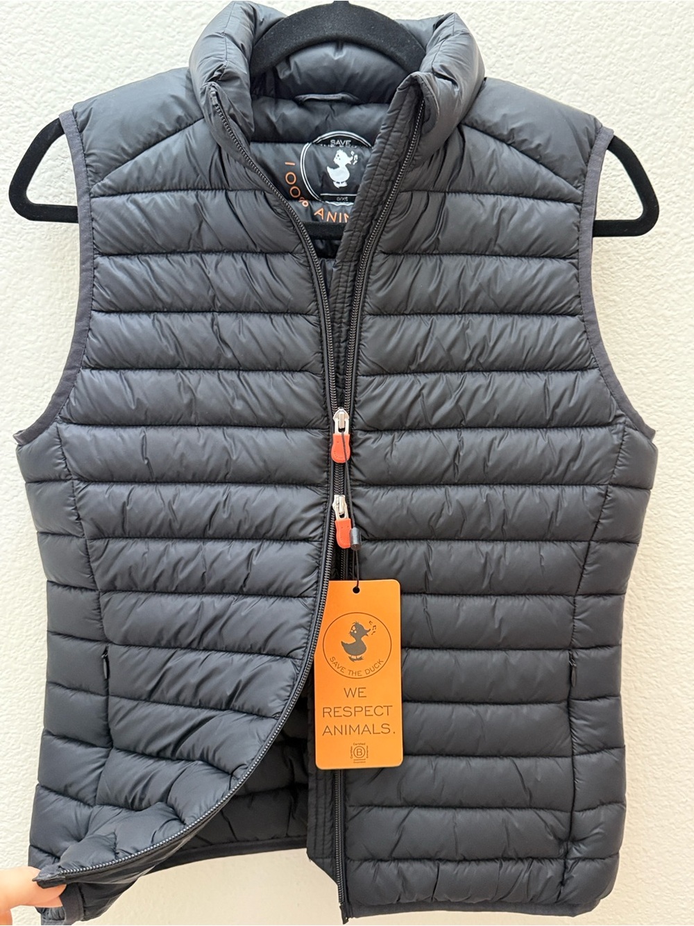 New! SAVE THE DUCK Women’s Black Charlotte Quilted Vest Sz X Small - Picture 5 of 15